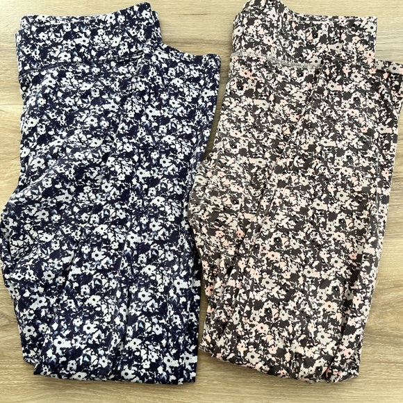 aerie Pants - Aerie Navy and Pink Floral Leggings